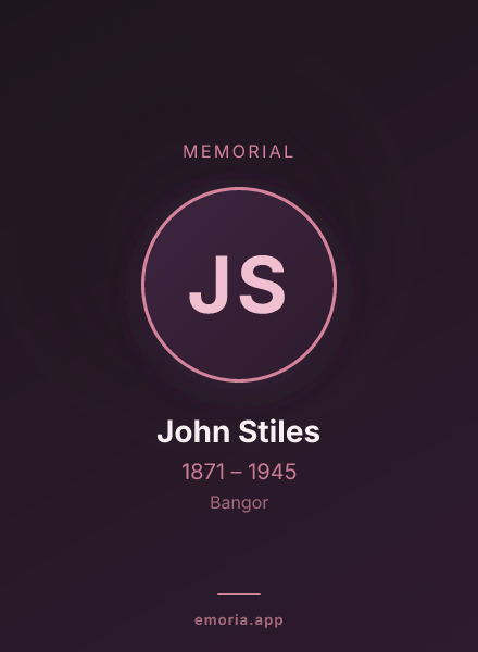 Memorial portrait of John Stiles