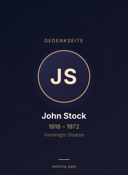 Gedenkportrait von John Stock