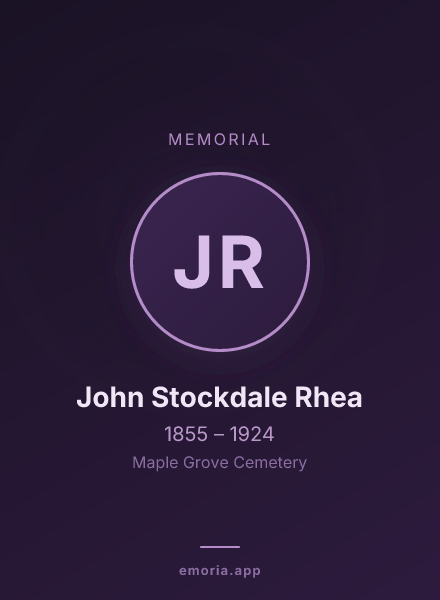 Memorial portrait of John Stockdale Rhea