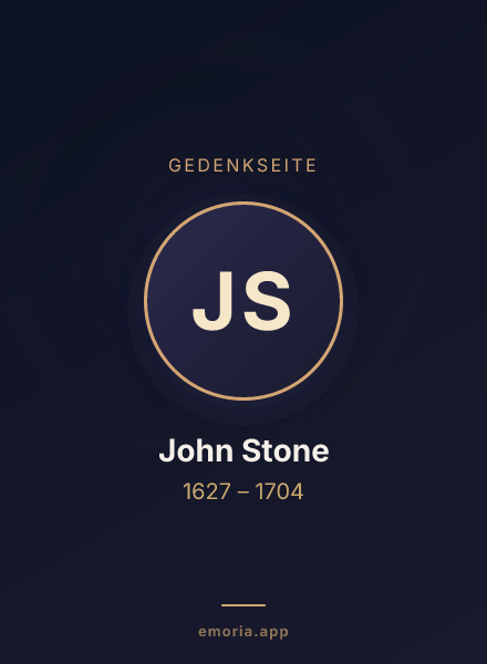 Gedenkportrait von John Stone