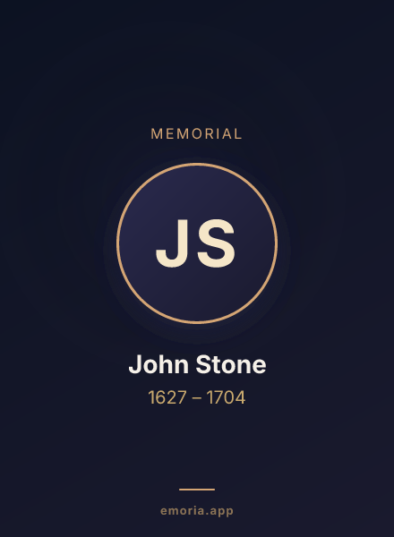 Memorial portrait of John Stone