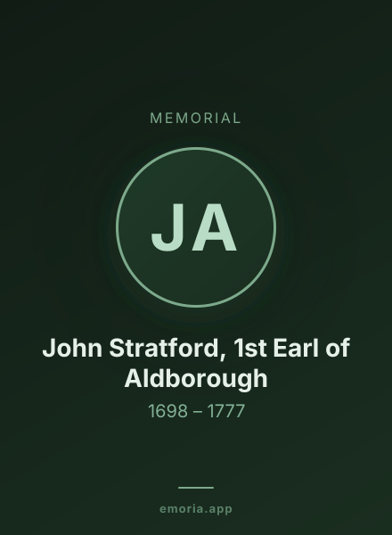 Memorial portrait of John Stratford, 1st Earl of Aldborough