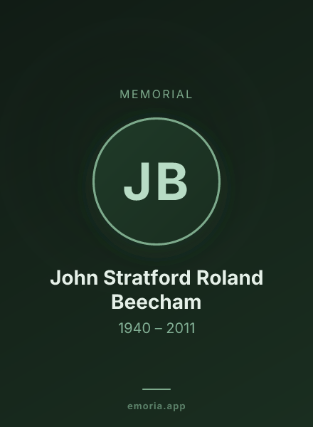 Memorial portrait of John Stratford Roland Beecham