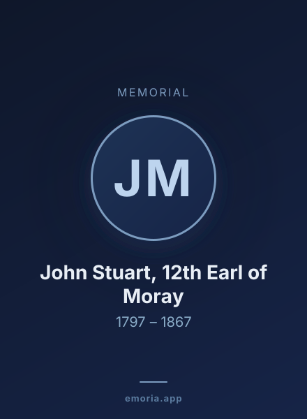 Memorial portrait of John Stuart, 12th Earl of Moray