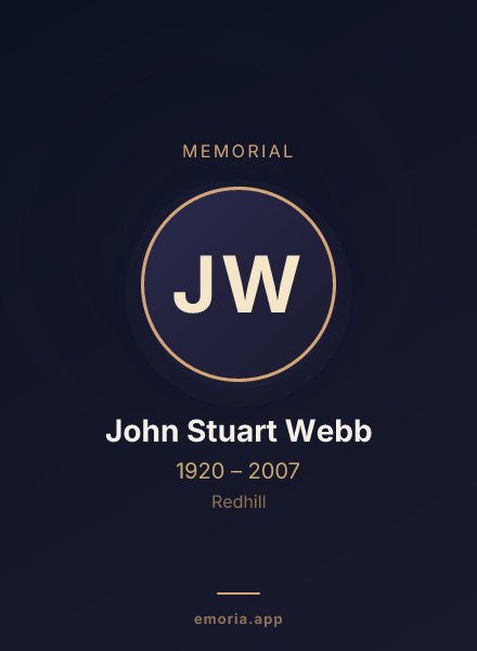 Memorial portrait of John Stuart Webb