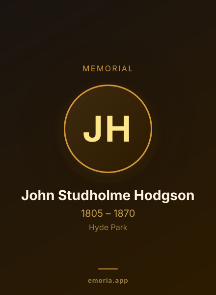 Memorial portrait of John Studholme Hodgson