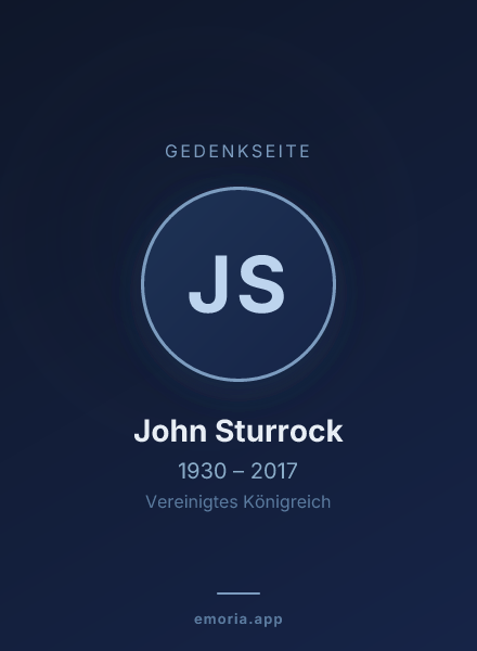 Gedenkportrait von John Sturrock