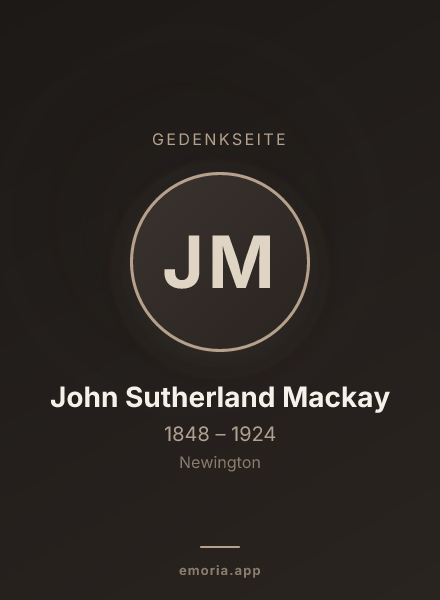 Gedenkportrait von John Sutherland Mackay