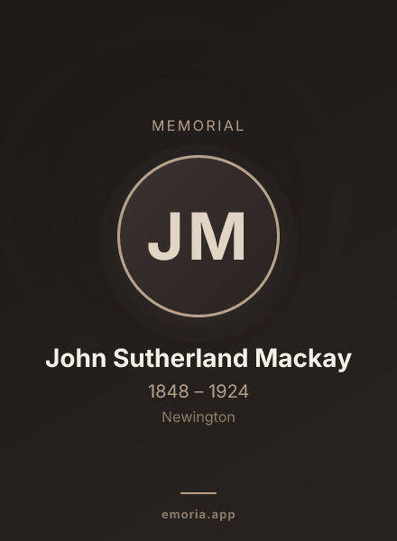 Memorial portrait of John Sutherland Mackay