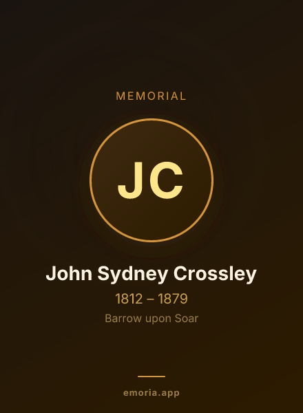 Memorial portrait of John Sydney Crossley