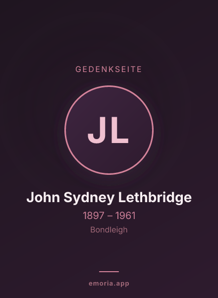 Gedenkportrait von John Sydney Lethbridge