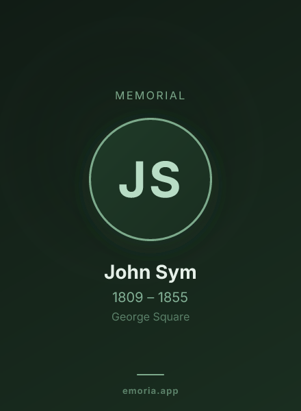 Memorial portrait of John Sym