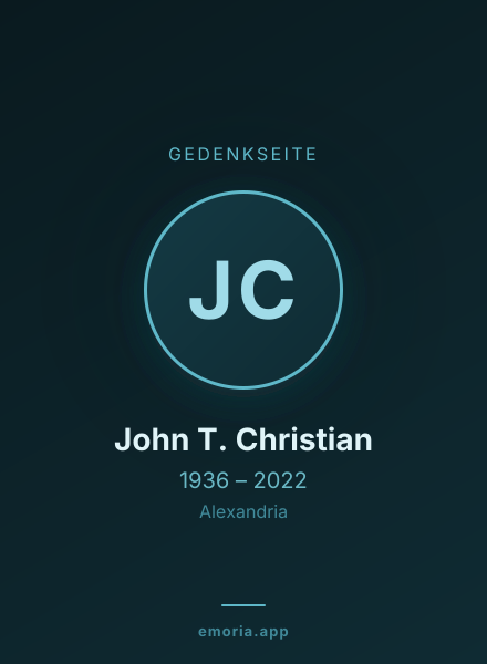 Gedenkportrait von John T. Christian