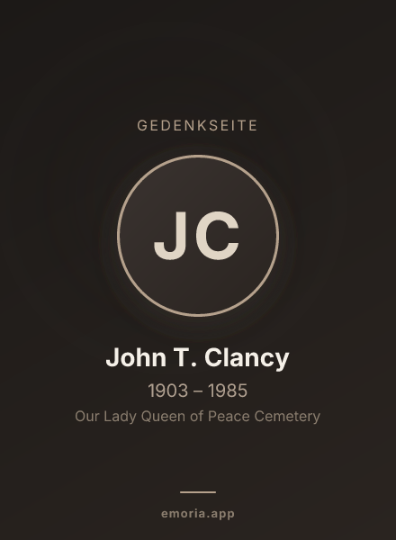 Gedenkportrait von John T. Clancy