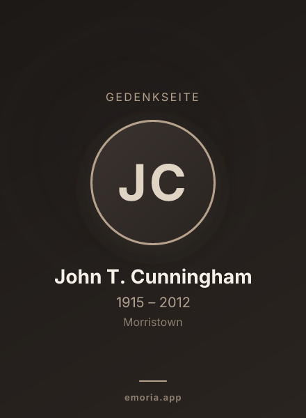 Gedenkportrait von John T. Cunningham