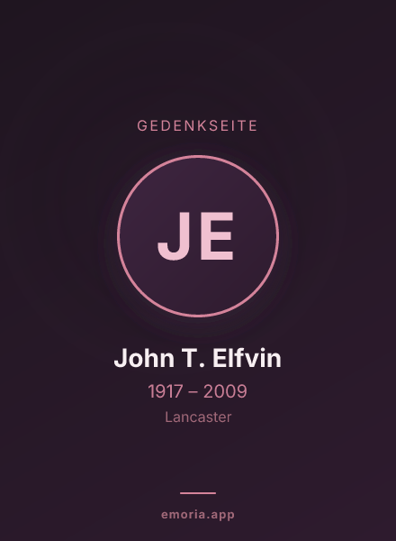 Gedenkportrait von John T. Elfvin