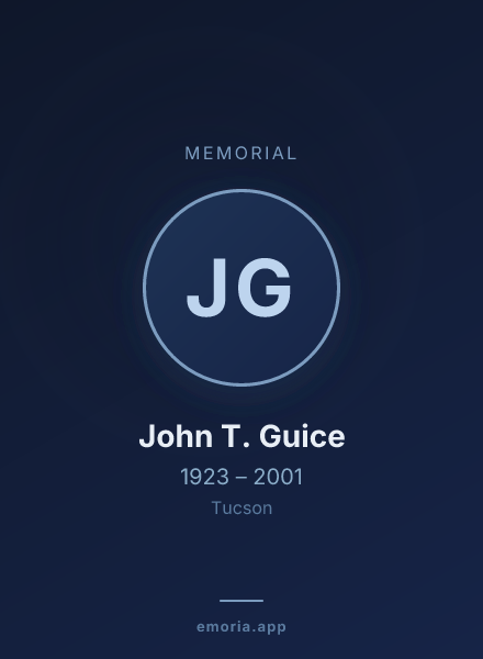 Memorial portrait of John T. Guice