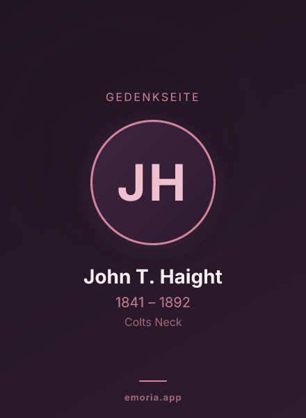 Gedenkportrait von John T. Haight