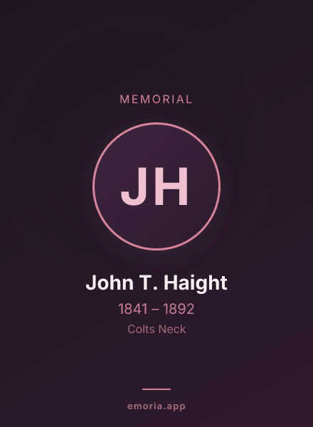 Memorial portrait of John T. Haight