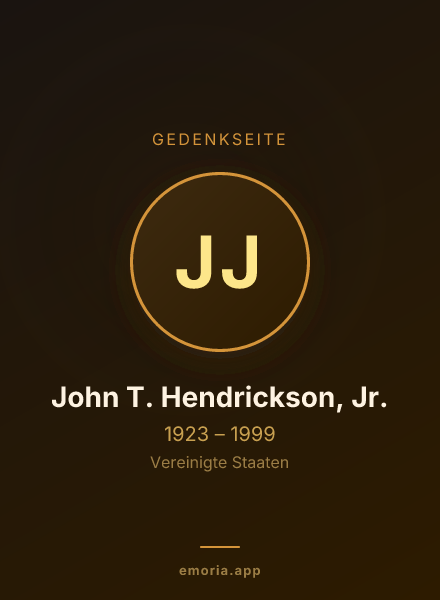 Gedenkportrait von John T. Hendrickson, Jr.