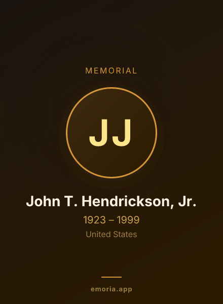 Memorial portrait of John T. Hendrickson, Jr.