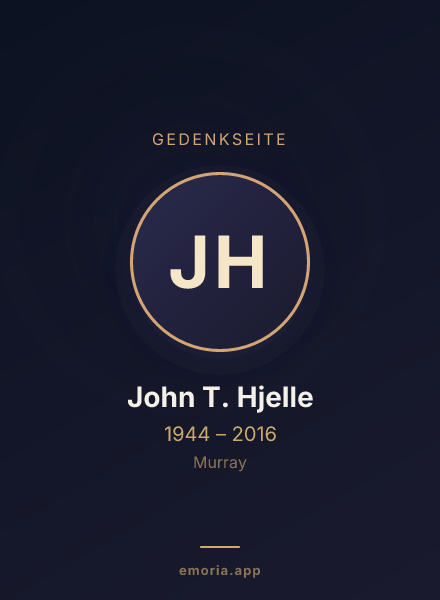 Gedenkportrait von John T. Hjelle