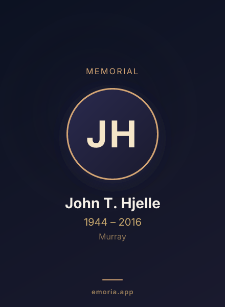 Memorial portrait of John T. Hjelle
