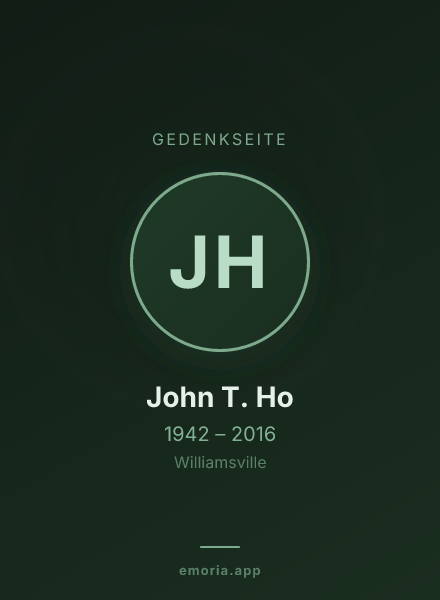 Gedenkportrait von John T. Ho