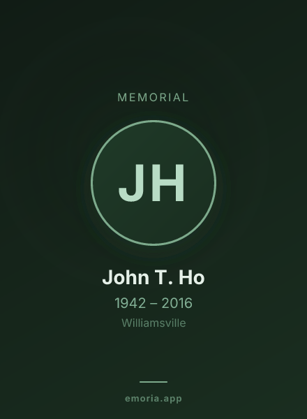 Memorial portrait of John T. Ho