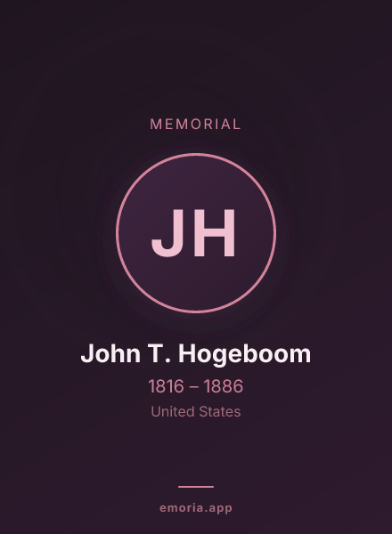 Memorial portrait of John T. Hogeboom