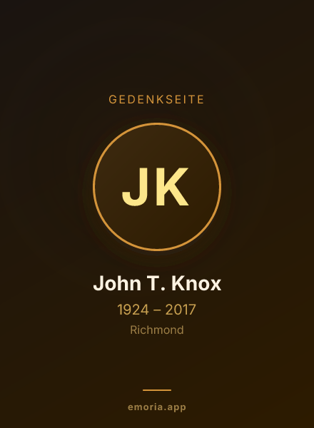 Gedenkportrait von John T. Knox