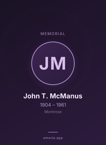 Memorial portrait of John T. McManus
