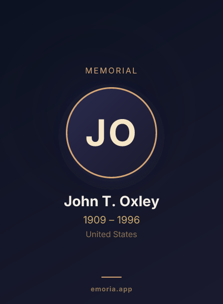 Memorial portrait of John T. Oxley
