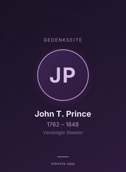 Gedenkportrait von John T. Prince