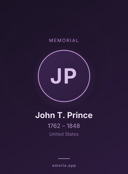 Memorial portrait of John T. Prince
