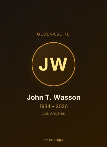 Gedenkportrait von John T. Wasson