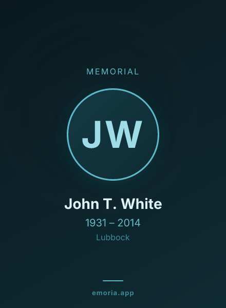 Memorial portrait of John T. White