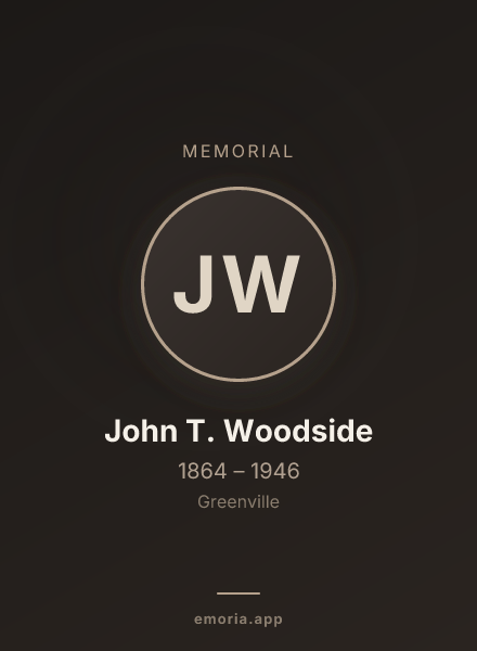 Memorial portrait of John T. Woodside