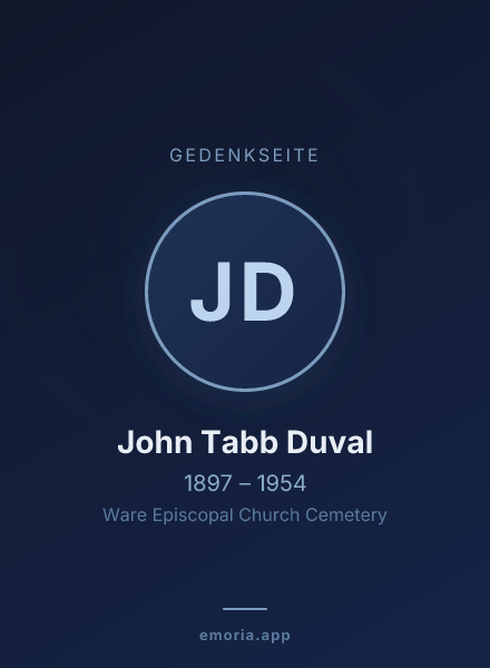Gedenkportrait von John Tabb Duval