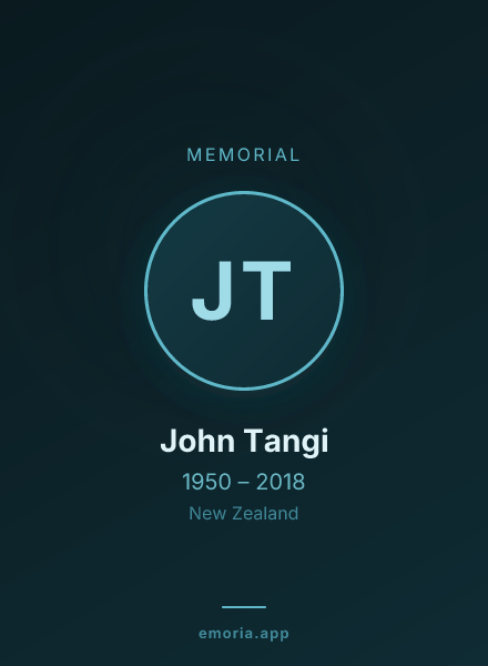 Memorial portrait of John Tangi