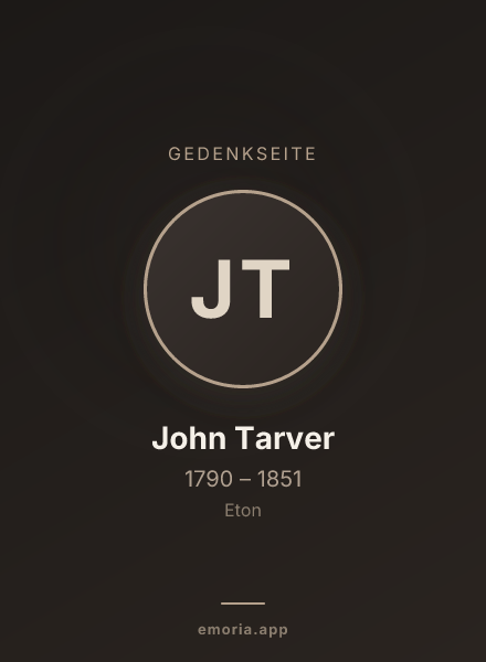 Gedenkportrait von John Tarver