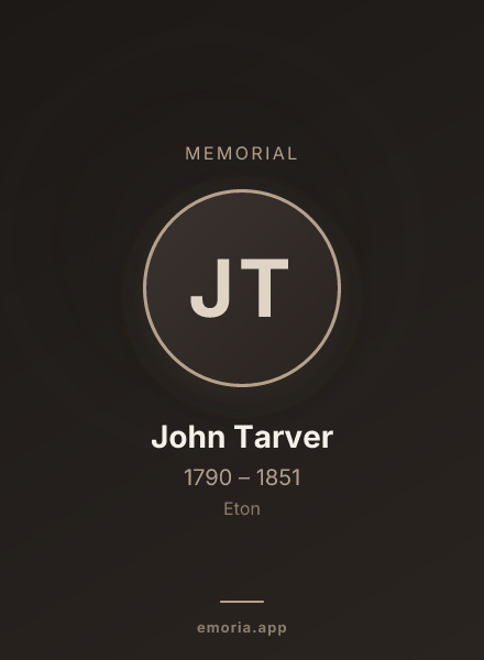 Memorial portrait of John Tarver