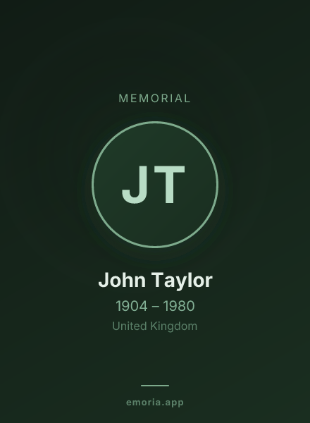 Memorial portrait of John Taylor