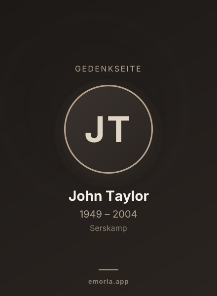 Gedenkportrait von John Taylor