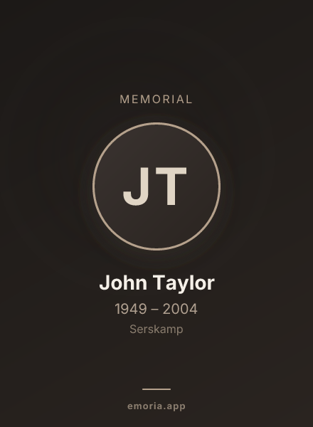 Memorial portrait of John Taylor