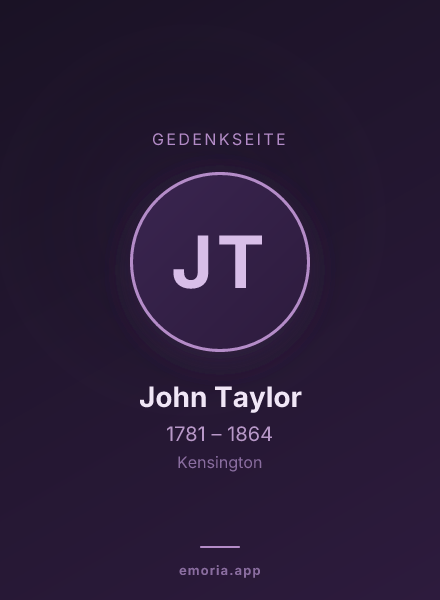 Gedenkportrait von John Taylor