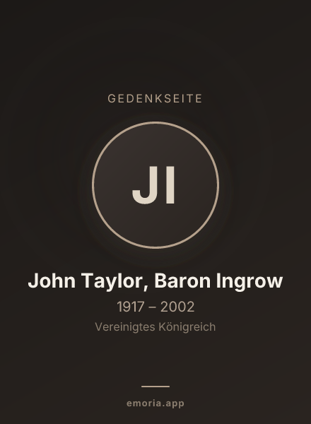 Gedenkportrait von John Taylor, Baron Ingrow