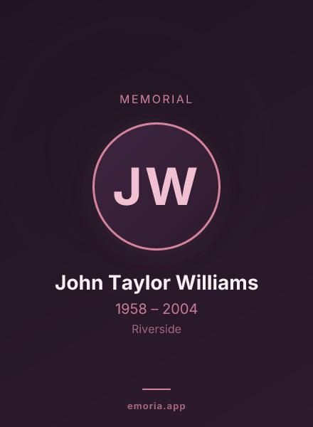 Memorial portrait of John Taylor Williams