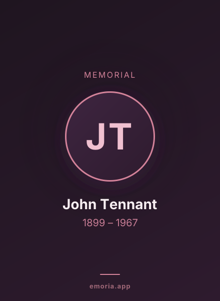 Memorial portrait of John Tennant