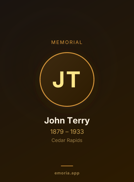 Memorial portrait of John Terry